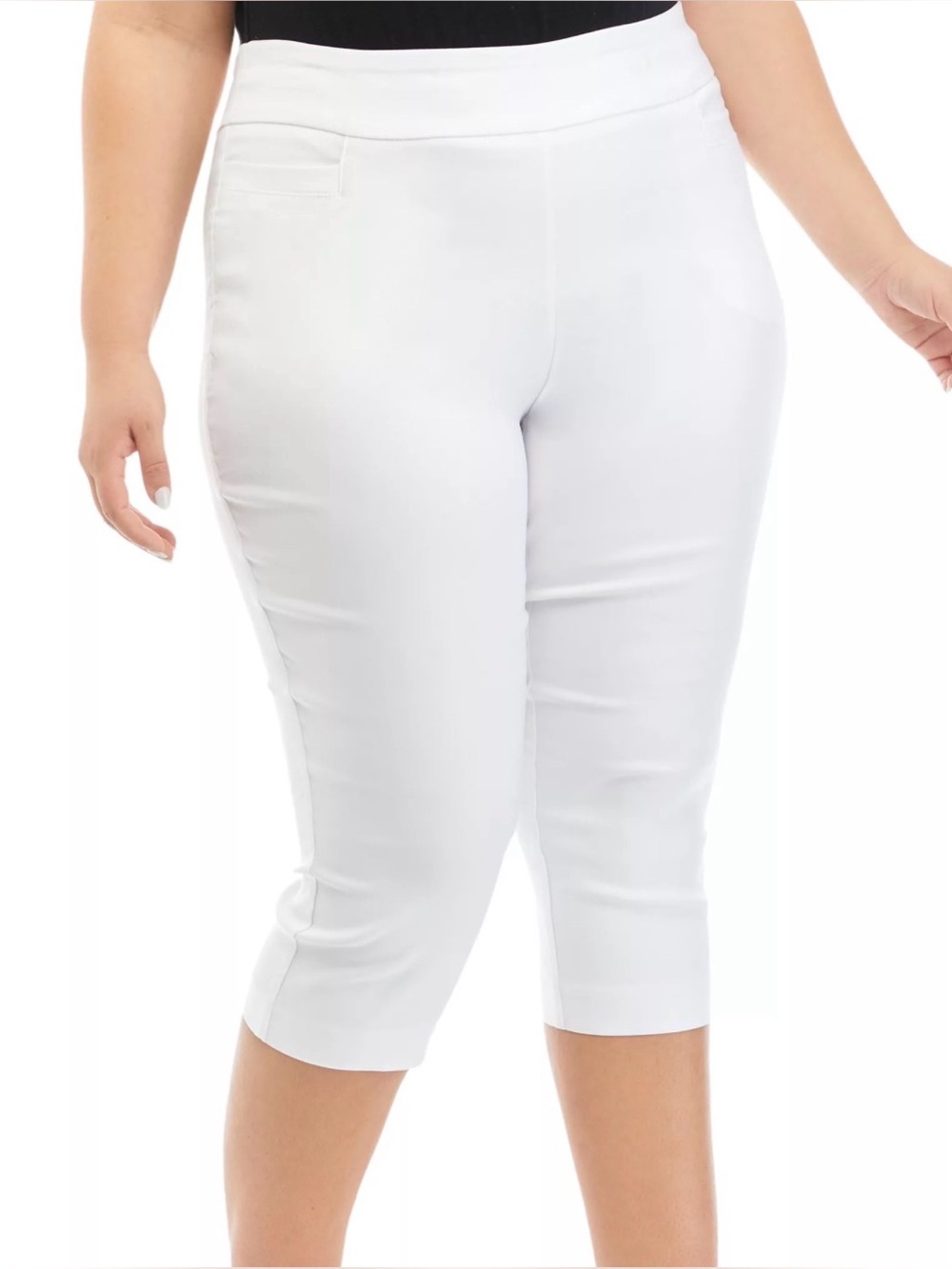 Kim Rogers White Millennium Pull On Stretch Capris NWT Tummy Control 22W Plus